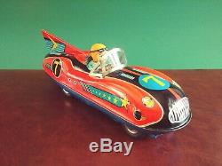 Rare Masudaya Modern Toys Japan Tin Friction Seven Star Racer Race Car with Or Box
