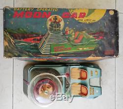 Rare Moon Car Japan Vintage Toy Antique 1950's Linemar Moon Space Ship Tin Boxed