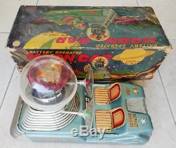 Rare Moon Car Japan Vintage Toy Antique 1950's Linemar Moon Space Ship Tin Boxed