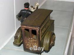 Rare Original Antique 10 Hubley Cast Iron Harley Davidson Parcel Post Side Car