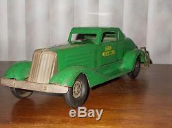 Rare Original VTG Marx Siren Police Car Coupe Roadster Pressed Steel Toy NR