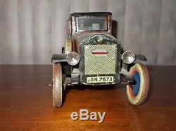 Rare Original Vintage German Distler Limousine w Sidewheel Tin Toy Car with NR