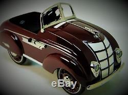 Rare Pedal Car Race Sport Hot Rod Exotic Vintage Metal Midget Model Maroon