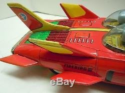 Rare Red Japan Alps 1960's Tin Battery Op. Fire Bird lll Car withBox. A+. Works