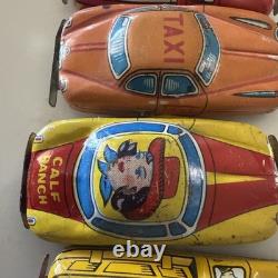 Rare Set Of 7 1957 Vintage Japan TIN TOY CAR 2.5 Mini Collectible