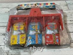Rare Showa Retro Nomura Japan Tin Toy Racing Cars Vintage 3pcs Set