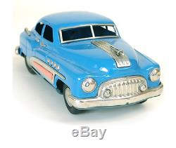 Rare Tin Toy Masudaya Blue Buick Car Made in Japan 1950's Vintage F/S 454