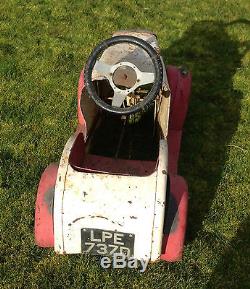 Rare Vintage 1939 Leeway Triumph Dolomite Pedal Car- Barn Find Childs WW2 Toy