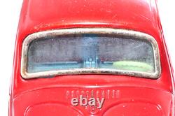 Rare Vintage 1960s Bandai VW Beetle Red Tin Toy Japan Friction Car 22cm Working