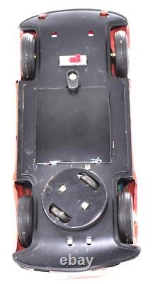 Rare Vintage 1960s Bandai VW Beetle Red Tin Toy Japan Friction Car 22cm Working