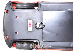 Rare Vintage 1960s Bandai VW Beetle Red Tin Toy Japan Friction Car 22cm Working