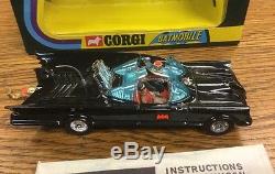 Rare Vintage Batman Batmobile Car Corgi Toys #267 Mettoy 1973 Window Box