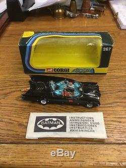 Rare Vintage Batman Batmobile Car Corgi Toys #267 Mettoy 1973 Window Box