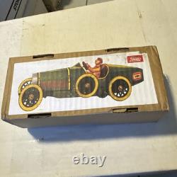 Rare Vintage JAYA TIN Green Bugatti RACING CAR IN Original Rare BOX