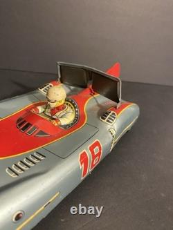 Rare Vintage Japanese Aoshin ASC #18 Strato Race Car 11 Tin Friction Space Age
