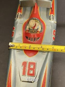Rare Vintage Japanese Aoshin ASC #18 Strato Race Car 11 Tin Friction Space Age
