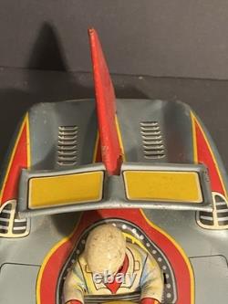 Rare Vintage Japanese Aoshin ASC #18 Strato Race Car 11 Tin Friction Space Age