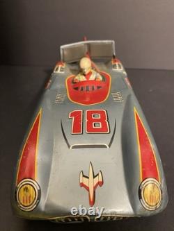 Rare Vintage Japanese Aoshin ASC #18 Strato Race Car 11 Tin Friction Space Age
