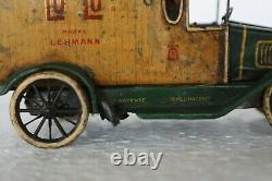 Rare Vintage Lehmann Wind Up 763 car Litho Tin Toy, Germany