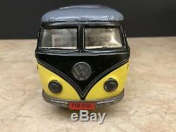 Rare Vintage Lemy Poliumex Combi VW Samba Bus Tin Toy Volkswagen Car Tippco