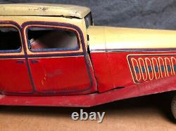 Rare Vintage Mettoy 1940s 11 Tin Large Wind Up Car Motor works England