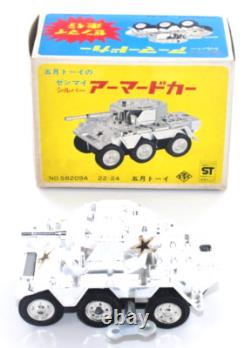 Rare Vintage Satsuki Tin Armored Car Wind-Up 6-Wheel Japan 1950s with Box from JPN Rare Vintage Satsuki Tin Armored Car Wind-Up 6-Wheel Japan 1950s with Box from JPN