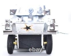 Rare Vintage Satsuki Tin Armored Car Wind-Up 6-Wheel Japan 1950s with Box from JPN