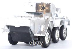 Rare Vintage Satsuki Tin Armored Car Wind-Up 6-Wheel Japan 1950s with Box from JPN