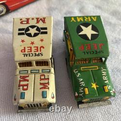 Rare lot of 8 vintage tin toy trucks, Cars & Jeeps