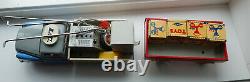 Red China Shanghai Tin Toy Car MF 809 LIGHT CRANE MAGNETIC ca 1950 box MB