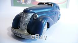 SCHUCO 1010 TIN WIND UP CAR MADE IN US ZONE GERMANY 1940's ORIG. KEY & COPY BOX