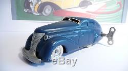 SCHUCO 1010 TIN WIND UP CAR MADE IN US ZONE GERMANY 1940's ORIG. KEY & COPY BOX