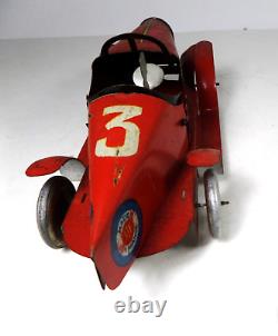 SF Paris France Tin Litho #3 Red Torpedo Racer Race Car with Driver