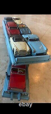 SSS International Auto Transport Metal Toy Japan Vintage Car Carrier with 7 Cars