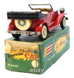 SSS Tin Toy Old Timer Convertible Red Car S-1215 Japan Vintage Shiono Shoten JPN