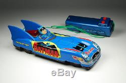SUPER RARE ASC AOSHIN JAPAN TIN B/O BATMOBILE SUPERHERO BATMAN ROBOT SPACE CAR