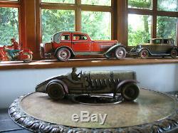 SUPER RARE BOAT TAIL RACE CAR tippco WIND UP TINPLATE 1933 TIN TOY not germany