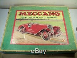 SUPERB 2-TONE MECCANO CONSTRUCTOR CAR No 1 (FRANCE) (BOXED + SPARE PARTS)