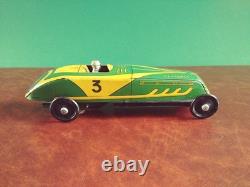 Scarce 1930's ML Martinan Tin Wind-up Bugatti Open-wheel Race Car Tinplate Racer