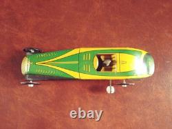 Scarce 1930's ML Martinan Tin Wind-up Bugatti Open-wheel Race Car Tinplate Racer