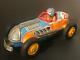 Scarce 1950's Japan Tin Friction Toy Break-Apart Hood Crash Race Car with Driver