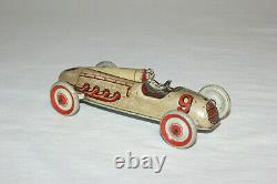 Scarce German Tin Litho Wind Up Land Speed Record Race Car with Driver #9 VG L@@K
