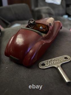 Schuco Examico 4001 Red Working Car US Zone Germany 1950's with Key