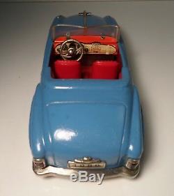 Schuco Light Blue Rollyvox 1080 Tin Wind Up Toy Car Western Germany 8 1/2