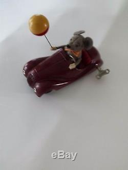 Schuco Sonny wind-up car with mouse U. S. Zone Germany