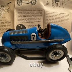 Schuco Studio 1050 Vintage Tin Toy Race Car with Box Tools Instructions