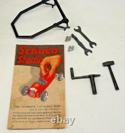 Schuco Studio II Auto Union Race Car No. 1 Wind-Up Tin Toy + Tools Boxed 18-8123