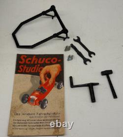Schuco Studio II Auto Union Race Car No. 1 Wind-Up Tin Toy + Tools Boxed 18-8123