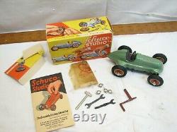 Schuco Studio Race Car 1050 with Box Accessories Wind-Up Toy Germany