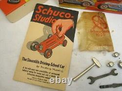 Schuco Studio Race Car 1050 with Box Accessories Wind-Up Toy Germany